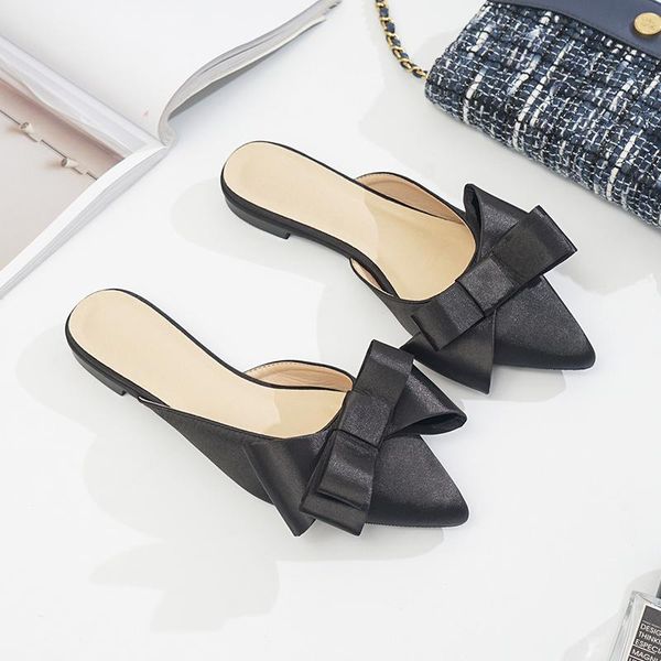 slippers pointed toe half female summer fashion wear 2021 bow low lazy flat bottom sandals women's shoes, Black
slippers pointed toe half female summer fashion wear 2021 bow low lazy flat bottom sandals women's shoes, Black