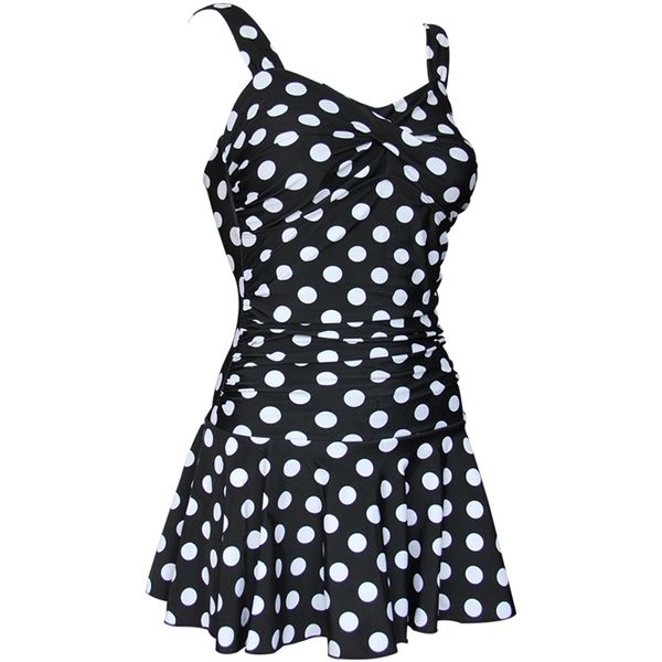 july sand retro dot printed swimsuit women summer swimwear dress beachwear 1391 210712, White;black
july sand retro dot printed swimsuit women summer swimwear dress beachwear 1391 210712, White;black