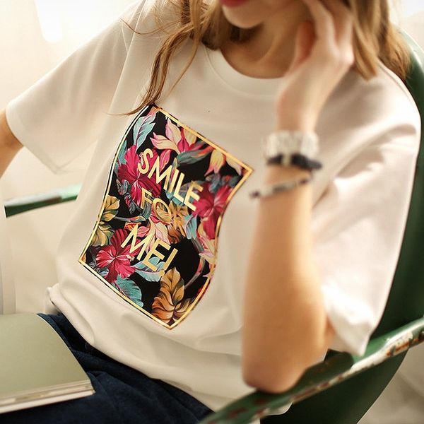 t-shirt 2021 summer new trend fashion printed round neck short sleeve t-shirt casual loose bf style blouse, White
t-shirt 2021 summer new trend fashion printed round neck short sleeve t-shirt casual loose bf style blouse, White
