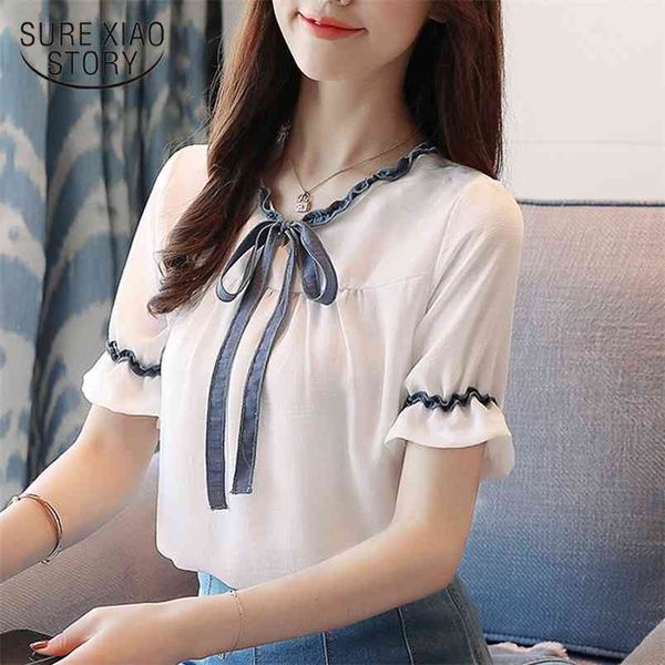 sweet lady style fashion blouse shirt bow short sleeved blouses white women casual slim summer shirts 0551 40 210506
sweet lady style fashion blouse shirt bow short sleeved blouses white women casual slim summer shirts 0551 40 210506