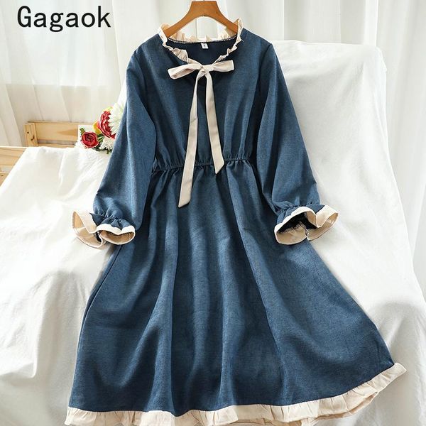 casual dresses gagaok sweet a-line patchwork women 2021 spring autumn o neck ruffles flare sleeve chic wild fashion vestidos k3813, Black;gray
casual dresses gagaok sweet a-line patchwork women 2021 spring autumn o neck ruffles flare sleeve chic wild fashion vestidos k3813, Black;gray