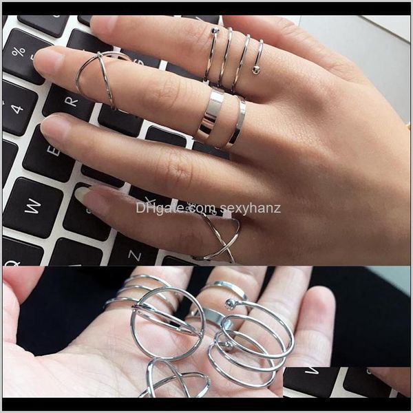band rings jewelry drop delivery 2021 european and american vintage exaggerated joint 6 sets of creative geometric metal ring supply fashion, Silver
band rings jewelry drop delivery 2021 european and american vintage exaggerated joint 6 sets of creative geometric metal ring supply fashion, Silver
