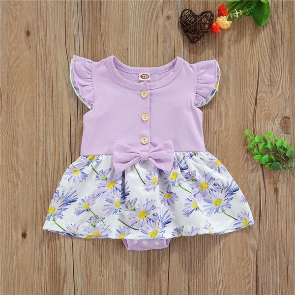 baby girls casual romper, purple round collar floral printed pattern sleeves jumpsuits, Blue
baby girls casual romper, purple round collar floral printed pattern sleeves jumpsuits, Blue