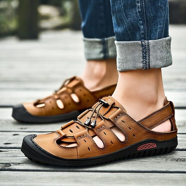 sandals men's for men wearing summer footwear genuine leather mens outdoor soft sole breathable, Black
sandals men's for men wearing summer footwear genuine leather mens outdoor soft sole breathable, Black