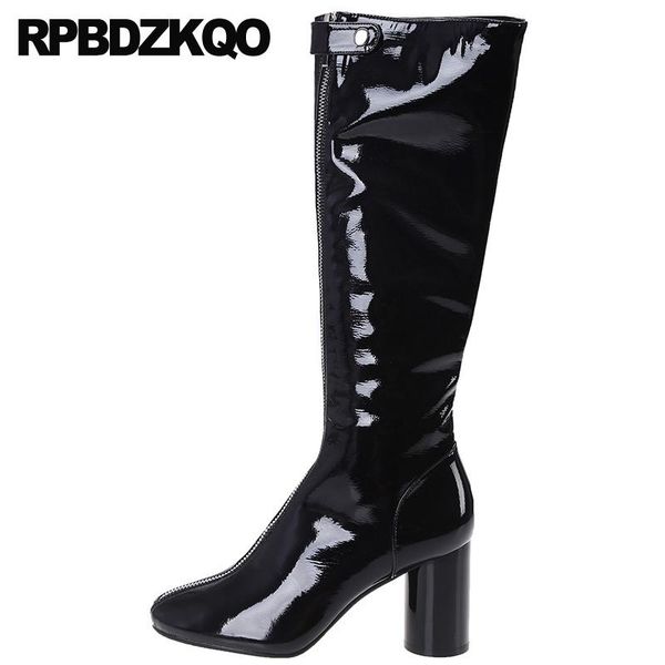 boots block waterproof tall fashion high heel chunky knee shoes women patent leather thick black front zipper long
boots block waterproof tall fashion high heel chunky knee shoes women patent leather thick black front zipper long