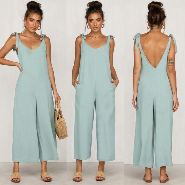 women's jumpsuits & rompers 2021 women solid overalls candy color summer casual trousers playsuits woman loose jumpsuit backless, Black;white
women's jumpsuits & rompers 2021 women solid overalls candy color summer casual trousers playsuits woman loose jumpsuit backless, Black;white
