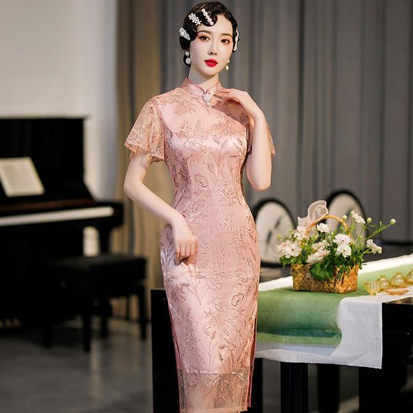 ethnic clothing pink chinese wedding qipao lace perspective sleeve cheongsam women embroidery floral dress gown exquisite beaded vestid, Red
ethnic clothing pink chinese wedding qipao lace perspective sleeve cheongsam women embroidery floral dress gown exquisite beaded vestid, Red