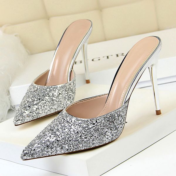 summer high heels slippers mules glitter bling slides lady fetish flops female sequins 1 ucmw, Black
summer high heels slippers mules glitter bling slides lady fetish flops female sequins 1 ucmw, Black