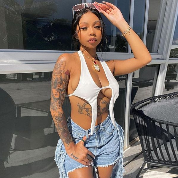 tanks yiciya 2021 will see fashion clothing hollow street style girdle without backrest solid design women's vest trend, White
tanks yiciya 2021 will see fashion clothing hollow street style girdle without backrest solid design women's vest trend, White