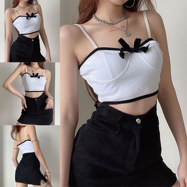 women's tanks & camis women spaghetti strap crop sweet contrast color bow backless slim vest, White
women's tanks & camis women spaghetti strap crop sweet contrast color bow backless slim vest, White