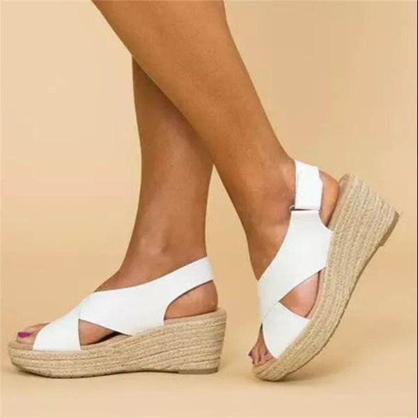 spring and summer european american large size wedge heel sandals women's rope platform, Black
spring and summer european american large size wedge heel sandals women's rope platform, Black