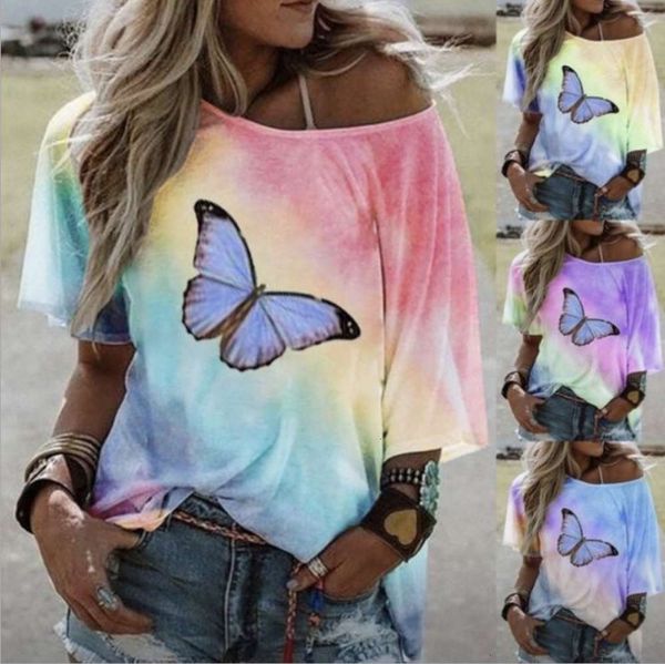 women's t-shirt 2021 large fashion loose butterfly gradient printing short sleeve tjbo, White
women's t-shirt 2021 large fashion loose butterfly gradient printing short sleeve tjbo, White