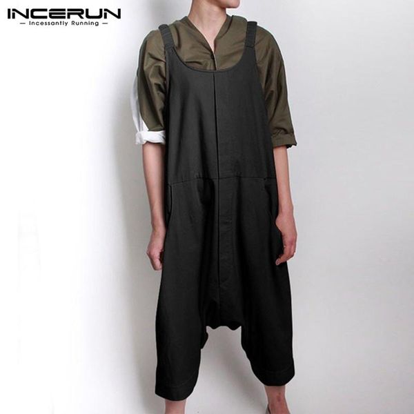 men jumpsuit solid 2021 loose bib pants wide leg drop crotch trousers streetwear casual suspenders overalls harajuku men's, Black
men jumpsuit solid 2021 loose bib pants wide leg drop crotch trousers streetwear casual suspenders overalls harajuku men's, Black