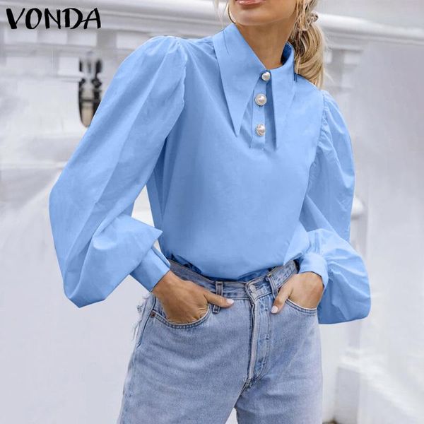 women's blouses & shirts vonda ol office women casual lapel button up pleated blouse bohemian blusas femininas elegant oversized s-, White
women's blouses & shirts vonda ol office women casual lapel button up pleated blouse bohemian blusas femininas elegant oversized s-, White