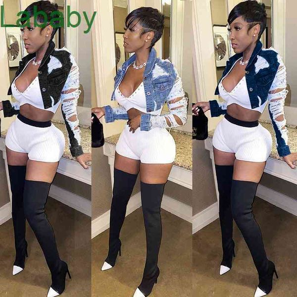 wemens mini denim jacket designer high waist slim panel short coat clothing hole design fashion 3 colours, Black;brown
wemens mini denim jacket designer high waist slim panel short coat clothing hole design fashion 3 colours, Black;brown