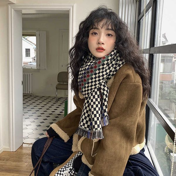 scarves japane korean winter black white plaid stripe thickened warm imitation cashmere lengthened scarf for literary and art students,, Blue;gray
scarves japane korean winter black white plaid stripe thickened warm imitation cashmere lengthened scarf for literary and art students,, Blue;gray