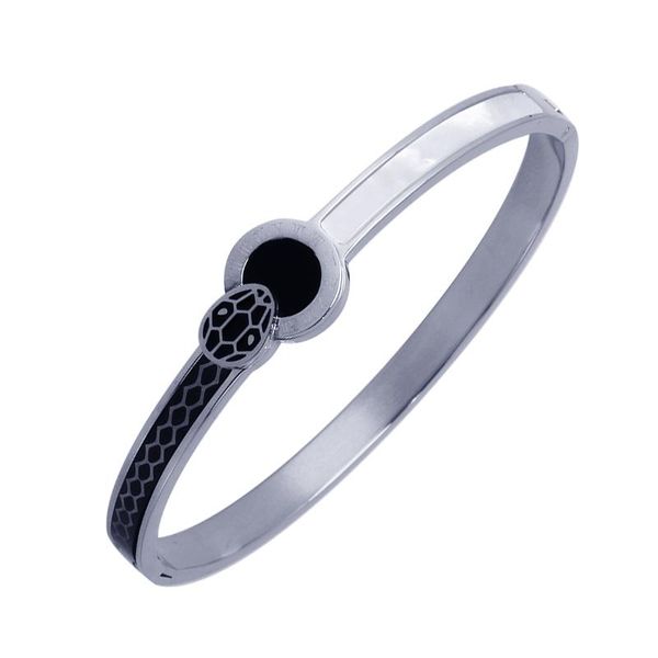 bangle 2021 design stainless steel snake bracelet wide hand punk accessories fashion charm luxury gold color natural, Black
bangle 2021 design stainless steel snake bracelet wide hand punk accessories fashion charm luxury gold color natural, Black
