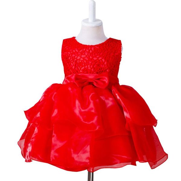 girl's dresses elegant born baby girls dress flower mesh lace ball gown tutu vestidos princess birthday party for bebes infantil, Red;yellow 
girl's dresses elegant born baby girls dress flower mesh lace ball gown tutu vestidos princess birthday party for bebes infantil, Red;yellow