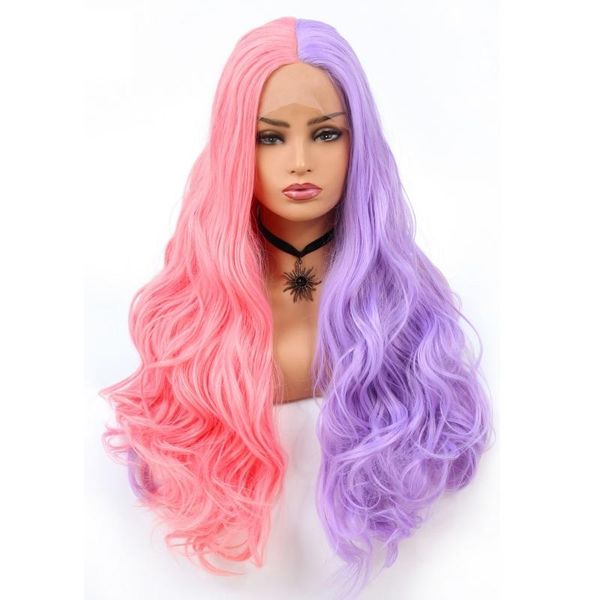 synthetic wigs dai weier lace front wig pink purple mixed colour heat resistant fiber for women cosplay party, Black
synthetic wigs dai weier lace front wig pink purple mixed colour heat resistant fiber for women cosplay party, Black