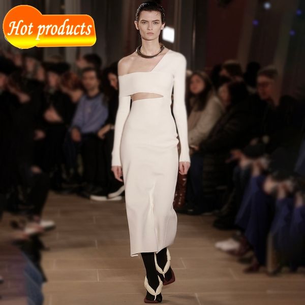 two piece dress you all ent of fashionable waist cut design a shoulder long celebrity sleeve party bandage dress 1ur3, White
two piece dress you all ent of fashionable waist cut design a shoulder long celebrity sleeve party bandage dress 1ur3, White