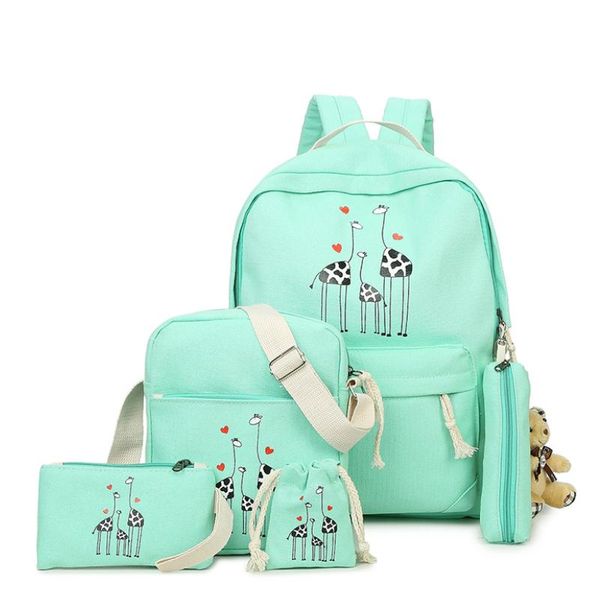 backpack 5 pcs/set women school canvas deer printing book bags for teenage girls shoulder bag youth girl with purse mochila
backpack 5 pcs/set women school canvas deer printing book bags for teenage girls shoulder bag youth girl with purse mochila