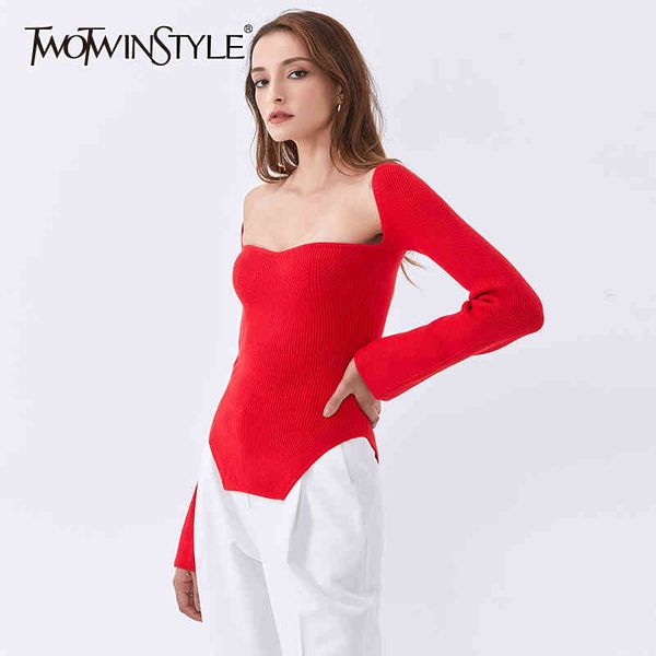 black slim sweater for women square collar long sleeve side split knitted pullover female clothing 210524, White;black
black slim sweater for women square collar long sleeve side split knitted pullover female clothing 210524, White;black