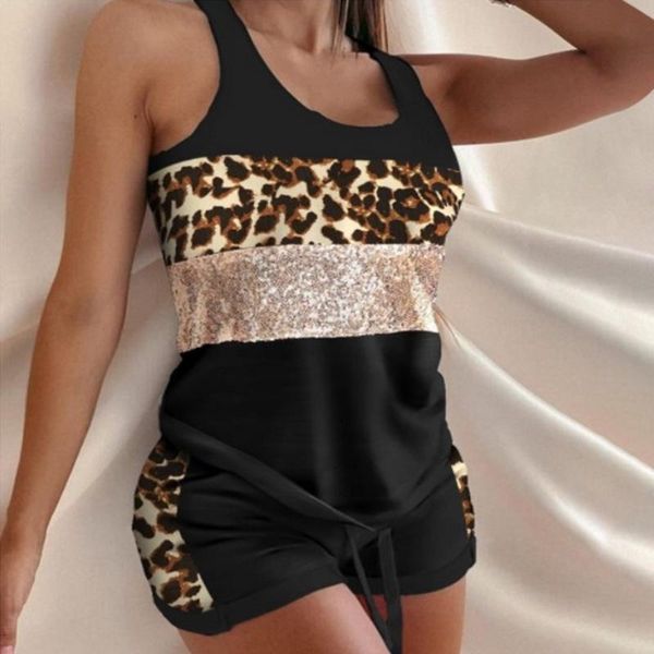 women's shorts 2021 vest printing suit color matching fashion casual clothing, White;black
women's shorts 2021 vest printing suit color matching fashion casual clothing, White;black