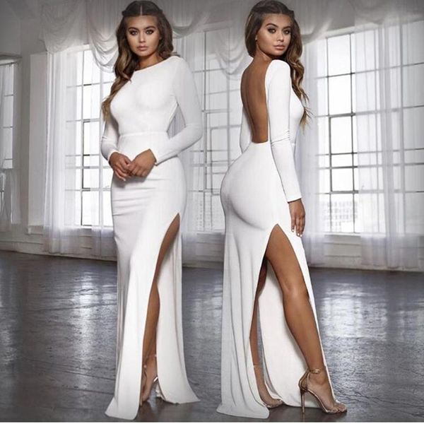 casual dresses jessingshow women long maxi dress bodycon solid color side split backless sleeve sheath vestidos, Black;gray
casual dresses jessingshow women long maxi dress bodycon solid color side split backless sleeve sheath vestidos, Black;gray