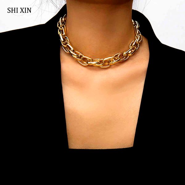 necklaces pendants shixin punk exaggerated heavy metal big thick chain choker necklace women goth fashion night club jewelry female chocker, Silver
necklaces pendants shixin punk exaggerated heavy metal big thick chain choker necklace women goth fashion night club jewelry female chocker, Silver