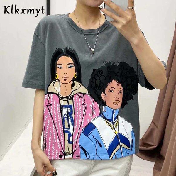 klkxmyt za t-shirt women summer cartoon girls printed vintage short sleeve casual loose harajuku t-shirt female chic 210527, White
klkxmyt za t-shirt women summer cartoon girls printed vintage short sleeve casual loose harajuku t-shirt female chic 210527, White