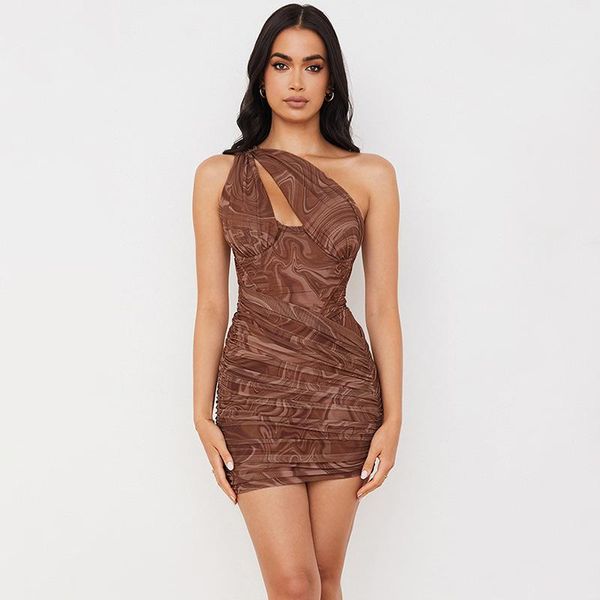 casual dresses 2021 summer leopard print one-shoulder bandage fashion dress women's sleeveless hollow bodycon mini club evening party, Black;gray 
casual dresses 2021 summer leopard print one-shoulder bandage fashion dress women's sleeveless hollow bodycon mini club evening party, Black;gray