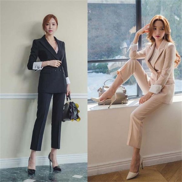fashion slim women's double breasted suit female 2021 spring leisure two-piece trend tx two piece pants, White
fashion slim women's double breasted suit female 2021 spring leisure two-piece trend tx two piece pants, White