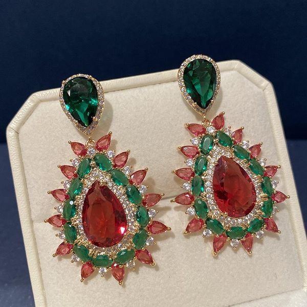dangle & chandelier vigorous red green colorful crystals drop-shaped earrings silver pin eardrops micro inlaid zircon crystal
dangle & chandelier vigorous red green colorful crystals drop-shaped earrings silver pin eardrops micro inlaid zircon crystal