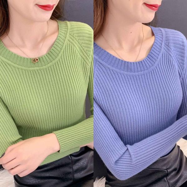 women's sweaters 2021 spring women casual slim basic o-neck pullover female vintage color long sleeve, White;black
women's sweaters 2021 spring women casual slim basic o-neck pullover female vintage color long sleeve, White;black
