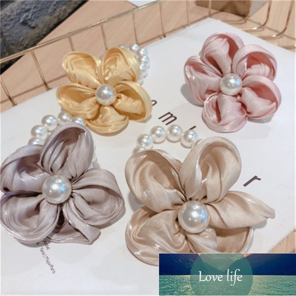 fashion korean style solid color chiffon flower pearl hair ring rope sweet head rope temperament elastic accessories, Silver
fashion korean style solid color chiffon flower pearl hair ring rope sweet head rope temperament elastic accessories, Silver