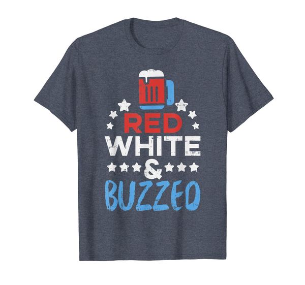 red white and buzzed funny usa 4th of july drinking team t-shirt, White;black
red white and buzzed funny usa 4th of july drinking team t-shirt, White;black