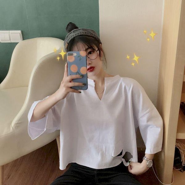 women's t-shirt 2021 summer korean personality hole loose solid color wild tshirt female student short-sleeved bottoming, White
women's t-shirt 2021 summer korean personality hole loose solid color wild tshirt female student short-sleeved bottoming, White