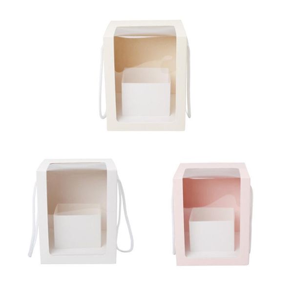 gift wrap 3pcs flower paper boxes clear window transparant square shape portable packing bags
gift wrap 3pcs flower paper boxes clear window transparant square shape portable packing bags