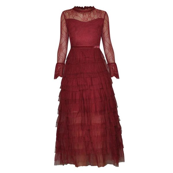 burgundy / black see through lace patchwork pleated mesh long dress crochet frills neck flared sleeve elegant party dresses casual, Black;gray
burgundy / black see through lace patchwork pleated mesh long dress crochet frills neck flared sleeve elegant party dresses casual, Black;gray