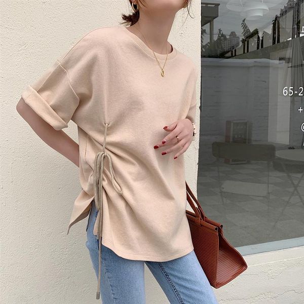 women spring summer t-shirt bottoming basic soild fashionable korean oversize split wild lady z223 women's, White
women spring summer t-shirt bottoming basic soild fashionable korean oversize split wild lady z223 women's, White