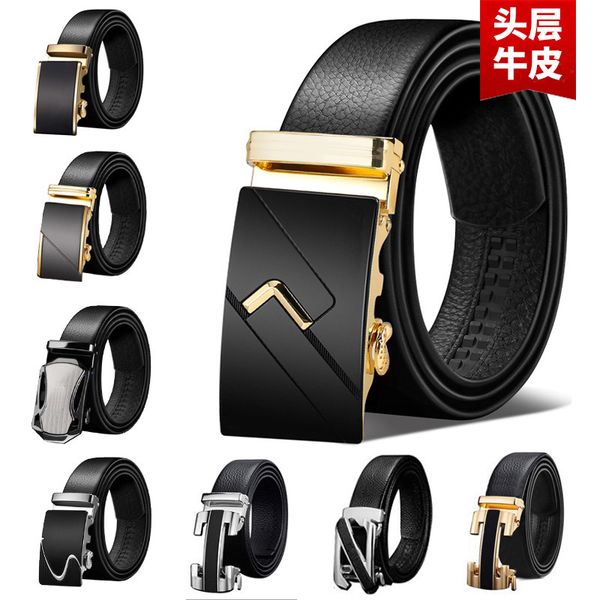 net red belt men's leather automatic button layer casual pants, Black;brown
net red belt men's leather automatic button layer casual pants, Black;brown