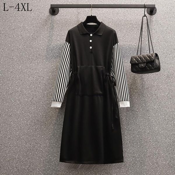 casual dresses plus size women stripped patchwork long sleeve dress woman loose spring ladies arrival femme 2021, Black;gray
casual dresses plus size women stripped patchwork long sleeve dress woman loose spring ladies arrival femme 2021, Black;gray