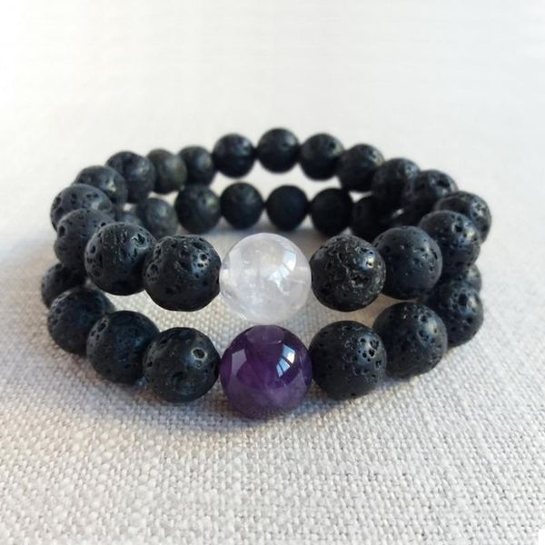 tennis 8mm lava stone beaded bracelet set 10 amethysts white matching couples long distance relationship bracelets, Golden;silver
tennis 8mm lava stone beaded bracelet set 10 amethysts white matching couples long distance relationship bracelets, Golden;silver