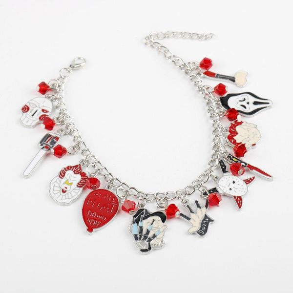 charm bracelets halloween horror chucky-face charms bracelet penny-wise jason hockey bangles for women men jewelry, Golden;silver
charm bracelets halloween horror chucky-face charms bracelet penny-wise jason hockey bangles for women men jewelry, Golden;silver