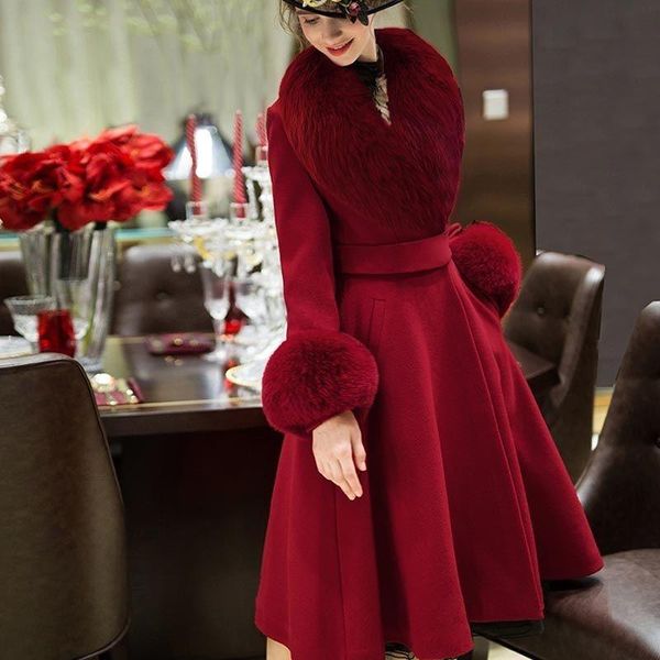 women's wool & blends double-sided woolen coat women clothing big fur collar black overcoat autumn winter fashion sashes midlength outw
women's wool & blends double-sided woolen coat women clothing big fur collar black overcoat autumn winter fashion sashes midlength outw