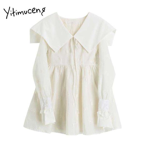 yitimuceng floral dresses women spring lace up high waist unicolor white ball gown peter pan collar korean fashion dress 210601, Black;gray
yitimuceng floral dresses women spring lace up high waist unicolor white ball gown peter pan collar korean fashion dress 210601, Black;gray