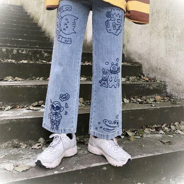 women's jeans casual women harajuku fashion cotton high waist denim straight pants sweet cute puppy kitten embroidery girl trouser, Blue
women's jeans casual women harajuku fashion cotton high waist denim straight pants sweet cute puppy kitten embroidery girl trouser, Blue