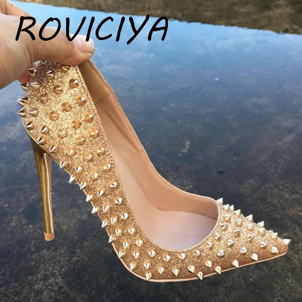 dress shoes glitter 12cm high heels designer rivets woman classicl pumps pointde toe party wedding silver gold md017 roviciya, Black
dress shoes glitter 12cm high heels designer rivets woman classicl pumps pointde toe party wedding silver gold md017 roviciya, Black