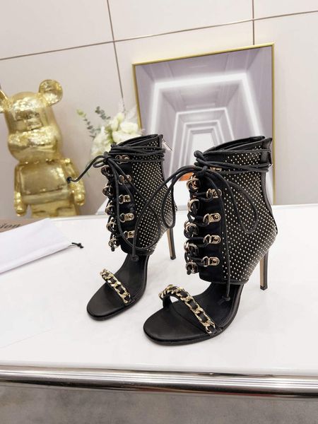 2022 new fish mouth sandals women's lace stiletto hollow short boots summer high heels, Black
2022 new fish mouth sandals women's lace stiletto hollow short boots summer high heels, Black