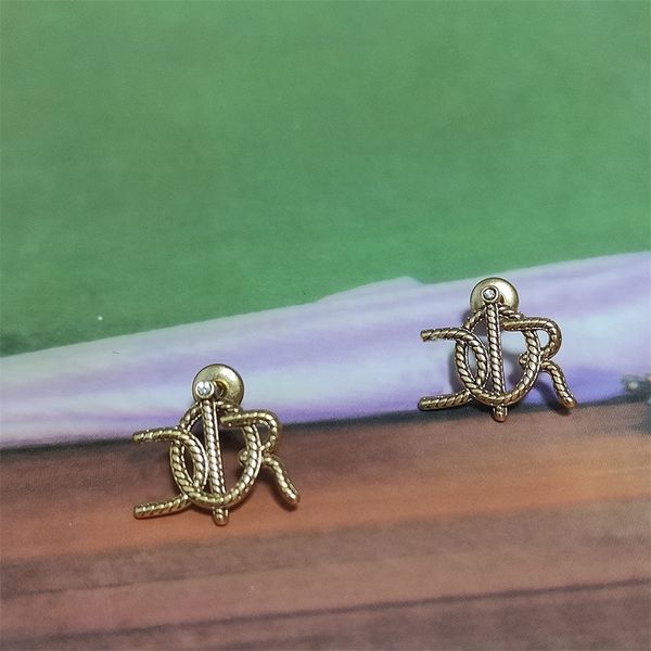 gift box 925 silver needle new fashion earrings classic twist english alphabet gold plated jewelry, Golden
gift box 925 silver needle new fashion earrings classic twist english alphabet gold plated jewelry, Golden